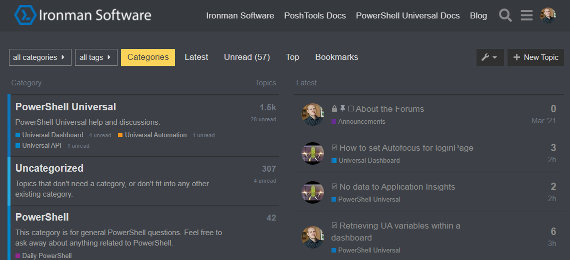 PowerShell Universal forums